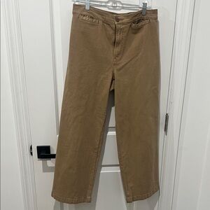 Madewell Women's Tan Emmet Wide Leg Crop Pants Size 29